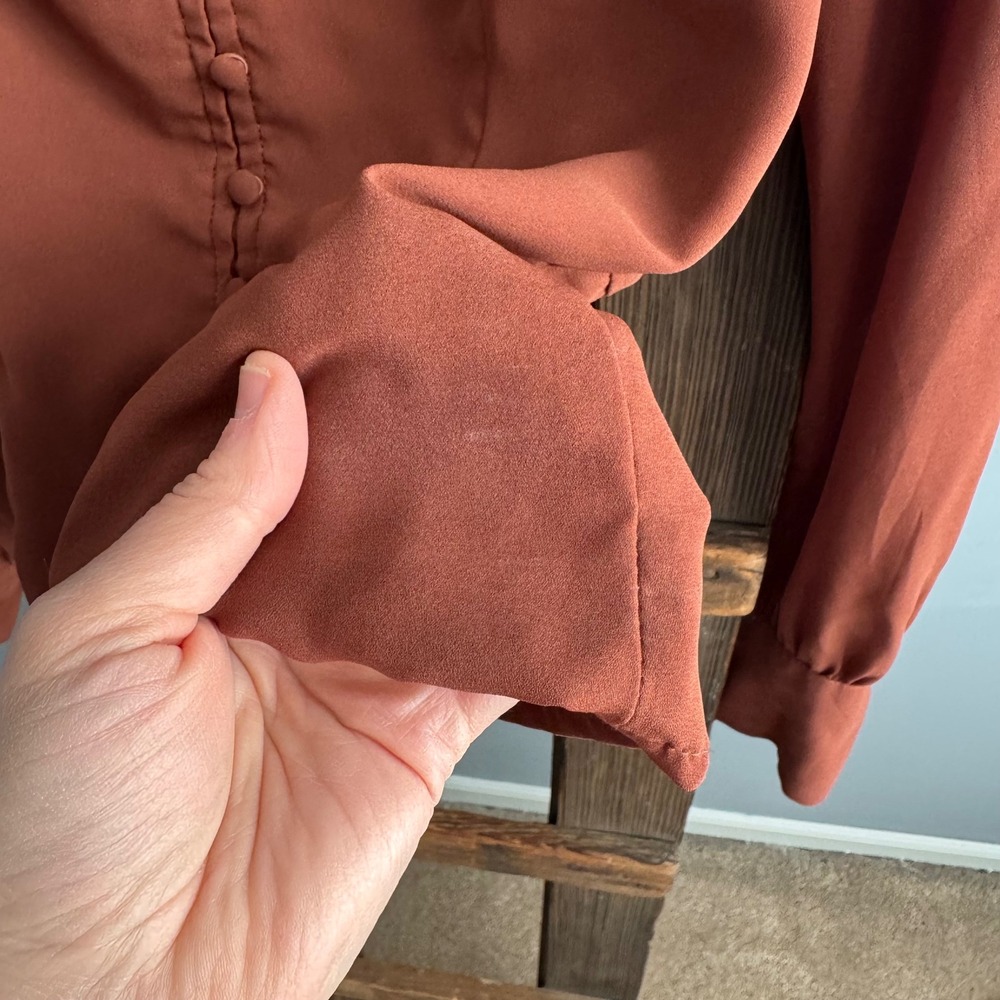 Abercrombie Brown Rust Square Neck  Sz S‎ Milkmaid Y2K Boho Festival Top - Picture 5 of 6